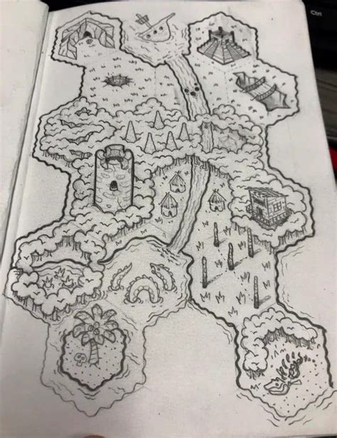 Dandd Dungeons And Dragons Hand Drawn Pencil Hex Map Fantasy Map Making