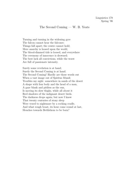 The Second Coming — W B Yeats