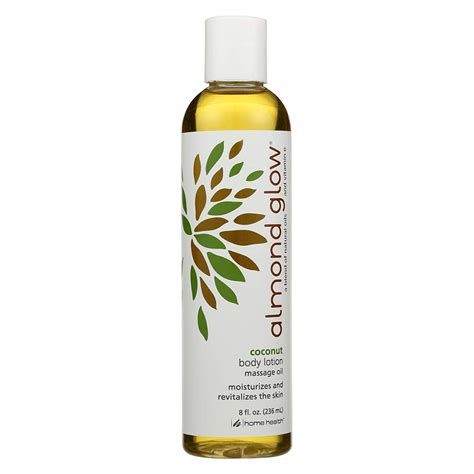 home health almond glow body lotion massage oil coconut 8 fl oz