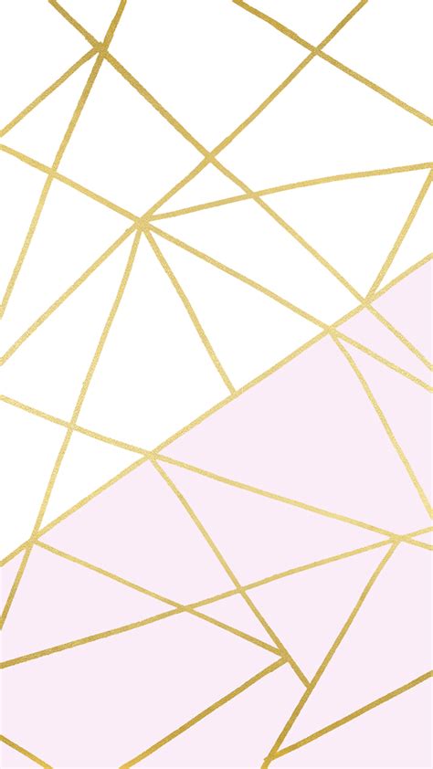 Pink White And Gold Geometric Wallpaper By Linesacross Box