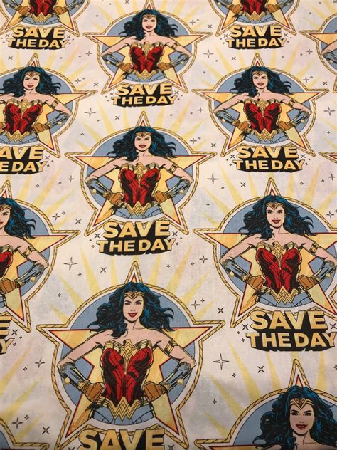 Wonder Woman Cotton Fabric In Fat Quarters Etsy