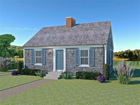 Tiny Cape Cod Colonial Revival Traditional Style House Plan
