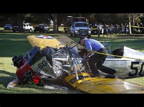 Harrison Ford Battered But Ok After Crash Landing Plane Youtube