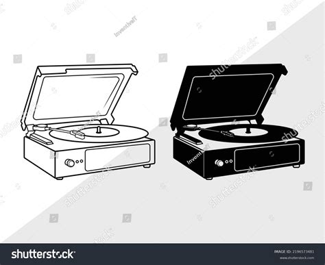 Phonograph Svg Printable Vector Illustration Stock Vector Royalty Free