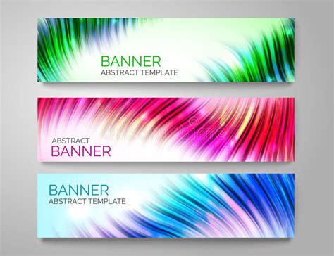 Set Of Abstract Curve Banners Bright Colorful Wave Stock Vector