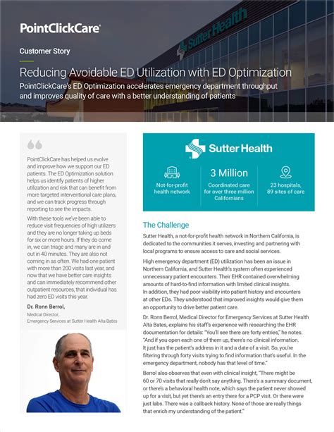 Sutter Health System Reduces Avoidable ED Utilization With ED
