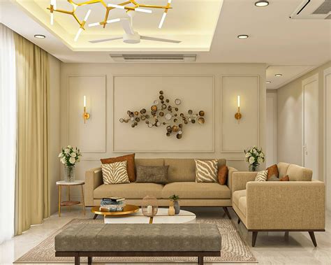Spacious Living Room Design With Beautiful Interiors Design Livspace