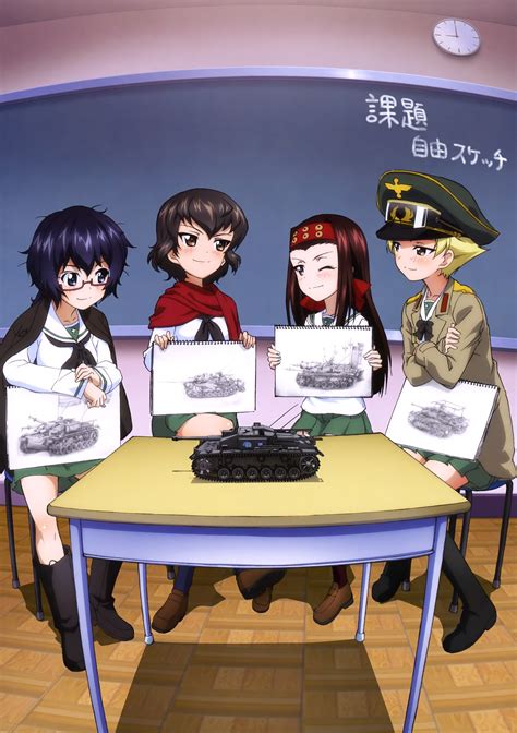 Girls Und Panzer Takako Suzuki Riko Matsumoto Takeko Nogami Kiyomi Sugiyama Minitokyo