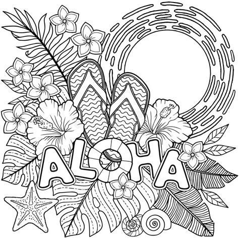 Hawaiian Flower Coloring Pages