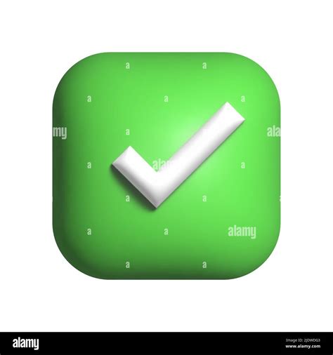 3d Green Check Mark Icon Like Correct Success Approve Accept