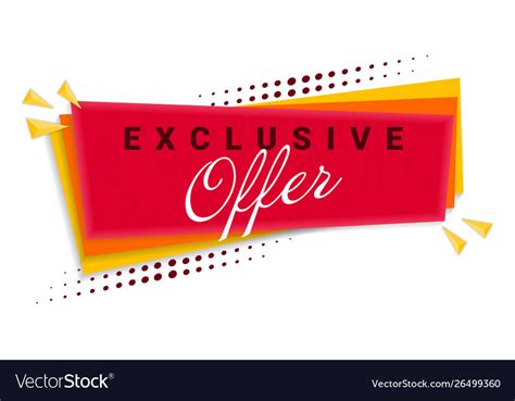 Exclusive Offer Banner Template Design Royalty Free Vector
