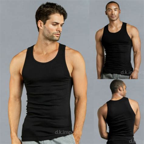 lot of 6 pack men s tank top 100 cotton a shirt wife beater ribbed undershirt ebay