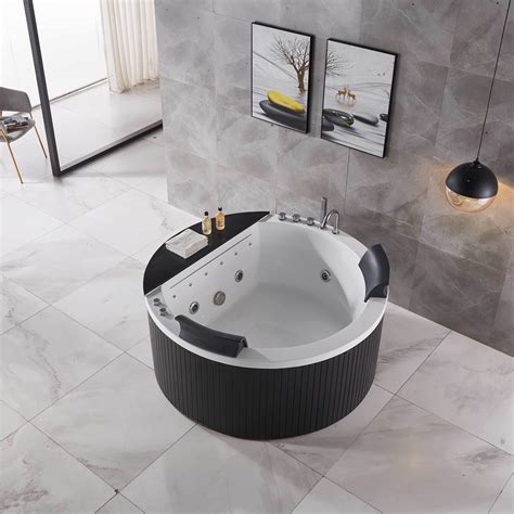 luxury waterfall whirlpool hot tub big size 2m round massage bathtub q430b china bathtub and