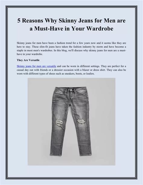 PPT 5 Reasons Why Skinny Jeans For Men Are A Must Have In Your