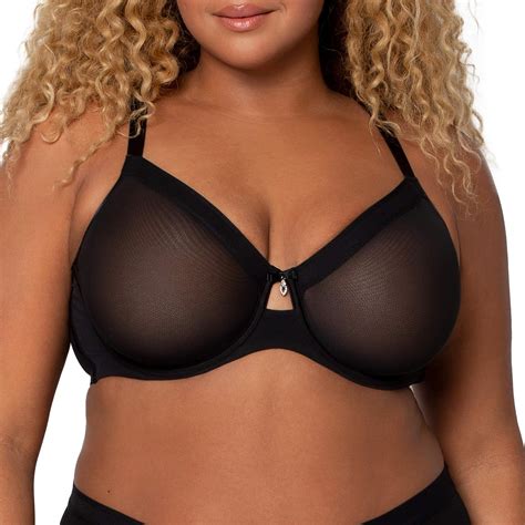 Curvy Couture Womens Plus Size Sheer Mesh Full Coverage Unlined