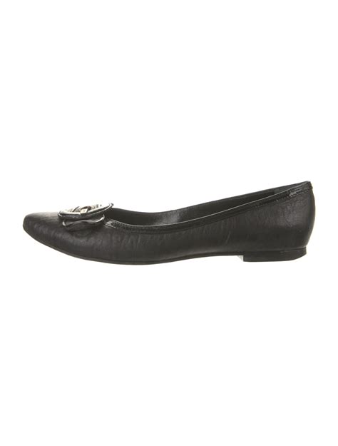 Fendi Leather Flats Black Flats Shoes Fen239299 The Realreal