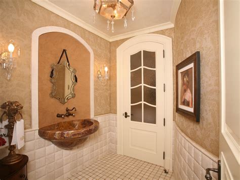 Port Royal Private Residence French Country Powder Room Tampa