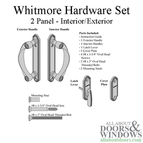 Andersen 2 Panel Gliding Door Interiorexterior Trim Whitmore Hardware Set