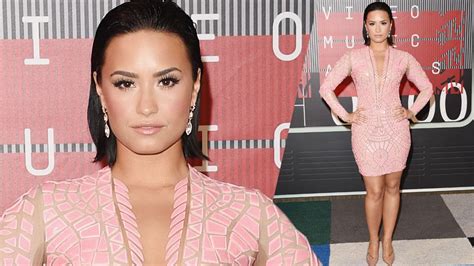 Demi Lovato Stuns In Curve Hugging Pink Sheer Mini Dress At Mtv Video Music Awards