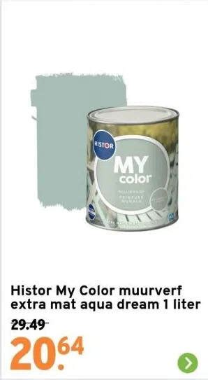 Histor My Color Muurverf Extra Mat Aqua Dream Liter Aanbieding Bij Gamma