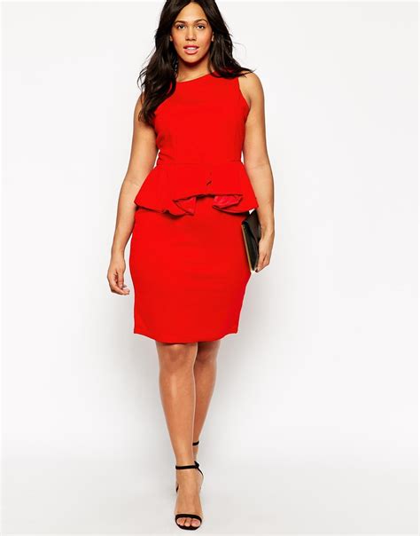 See more ideas about plus size, plus size peplum, plus size fashion. Lyst - Praslin Plus Size Scuba Peplum Dress in Red