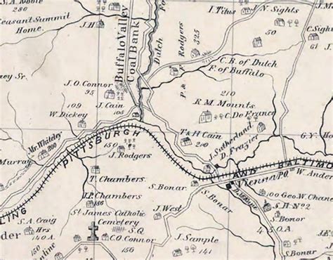 1876 Mapa De Donegal Township Washington County Pennsylvania Etsy España
