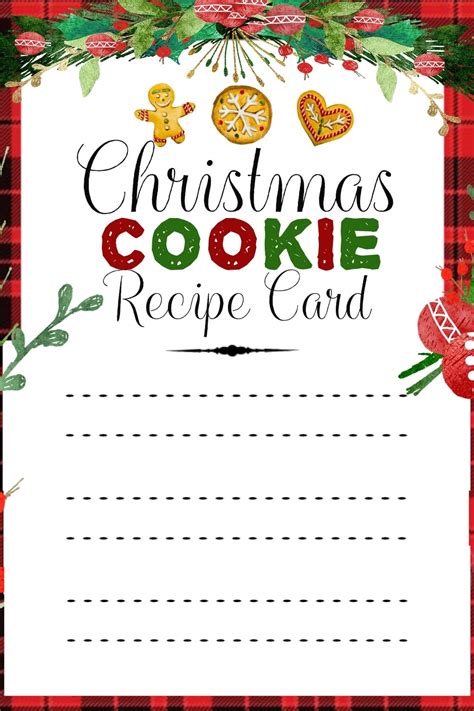 Recipe Card Christmas Cookie Exchange Christmas Cookies Etsy