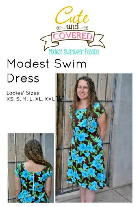 Ladies Modest Swimwear Pattern Sizes Xs S M L Xl Xxl