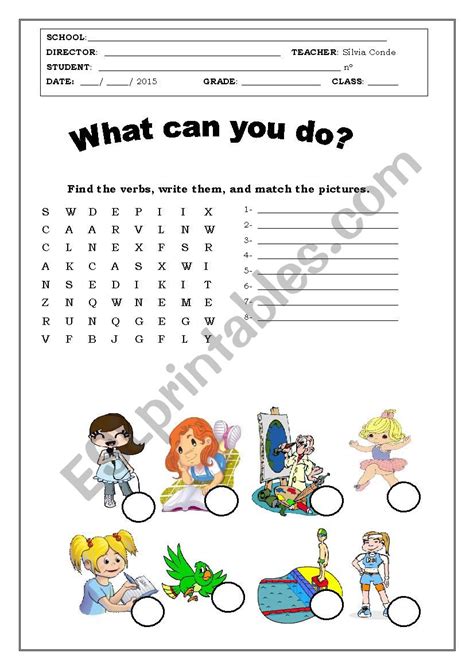 What Can You Do Esl Worksheet By Silvia Lu