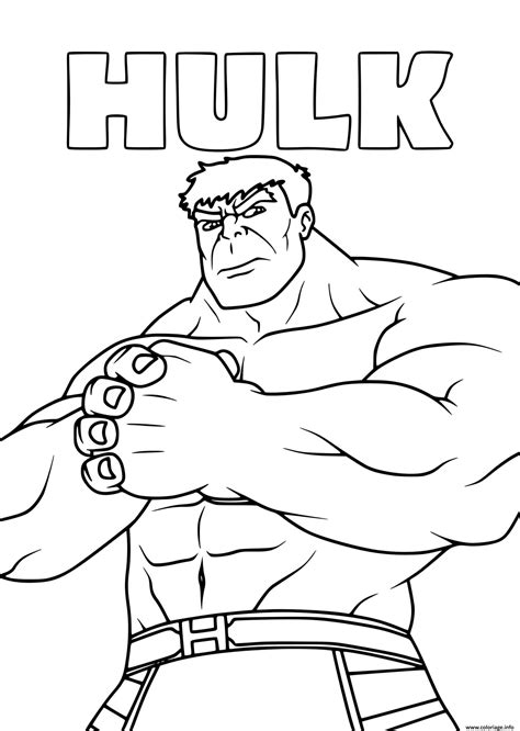 Coloriage Hulk Titan Vert Super Heros Dessin Hulk à Imprimer