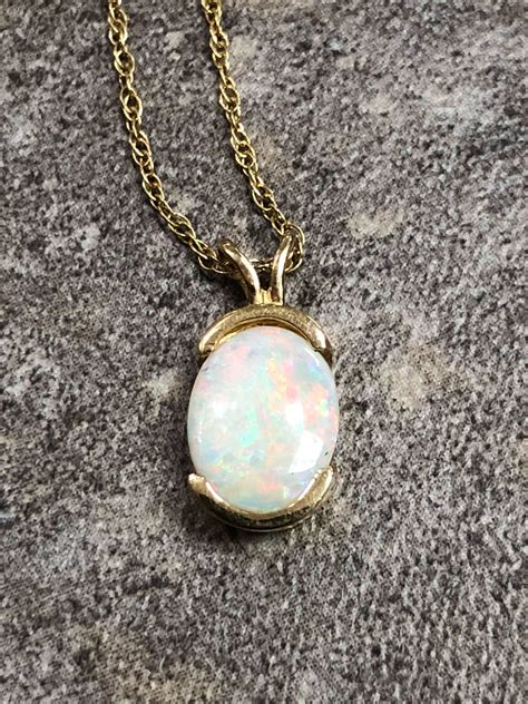 Vintage Opal And K Yellow Gold Pendant Yellow Gold Pendants Gold