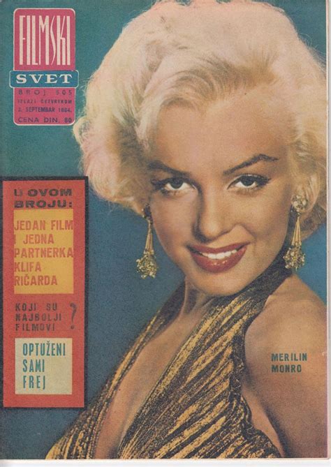 Marilyn Monroe Filmski Svet Movie Magazine Yugoslavia Filmsterren Marilyn Monroe Cover