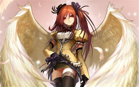 Wallpaper Illustration Anime Girls Wings Angel Mythology Fictional Character Woman