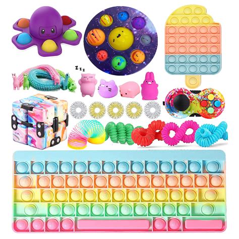Sunisery Fidget Toys Pack Fidget Pack Big Sensory Keyboard Fidget Toys