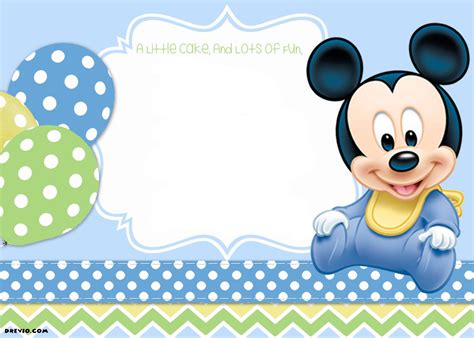 You can download 1st birthday invitation card for baby boy full size click the link download below. Mickey Mouse 1st Birthday Invitations