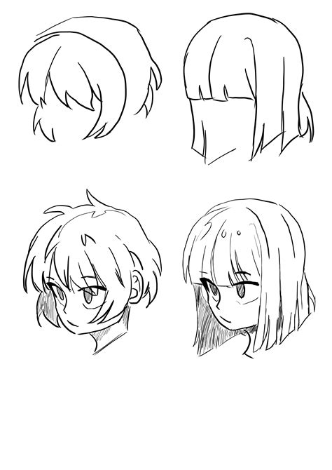 Ponytail Drawing Short Hair Drawing Face Drawing Hair Reference
