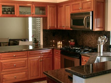 The typical cherry wood textures will still give a sturdy impression to the kitchen even though you don't use its natural colors. Natural Cherry Wood Kitchen Cabinetry - Traditional ...