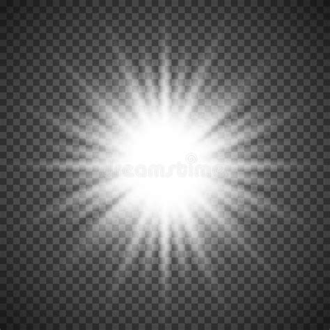 White Glowing Light Burst Explosion On Transparent Background Bright