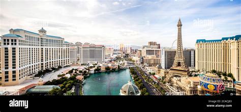 Panorama Of The Strip Las Vegas Nevada Usa Stock Photo Alamy