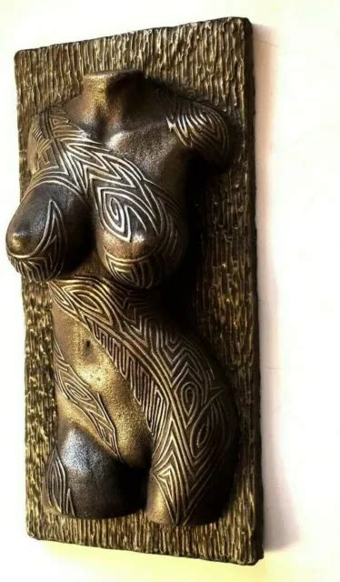 Sexy Erotic Female Nude Torso Tribal Tattoo Iron Wall Sculpture Home