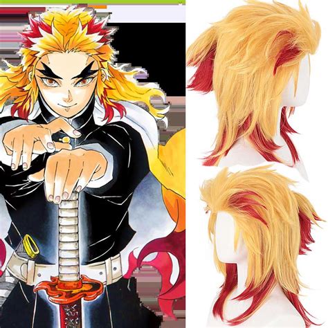 Demon slayer characters yellow guy. Demon Slayer Kimetsu no Yaiba Flame Hashira Rengoku Kyoujurou Wigs Yellow Hair-Takeroala
