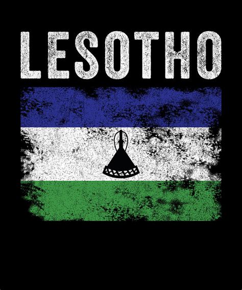 Lesotho Flag Distressed Basotho Flag Digital Art By Kasper Holck