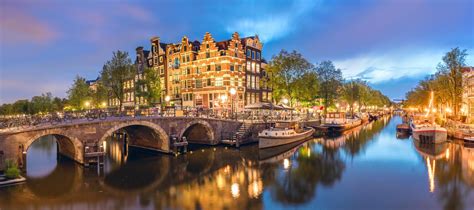 Amsterdam Netherlands Panorama Of The Historic City Center Of