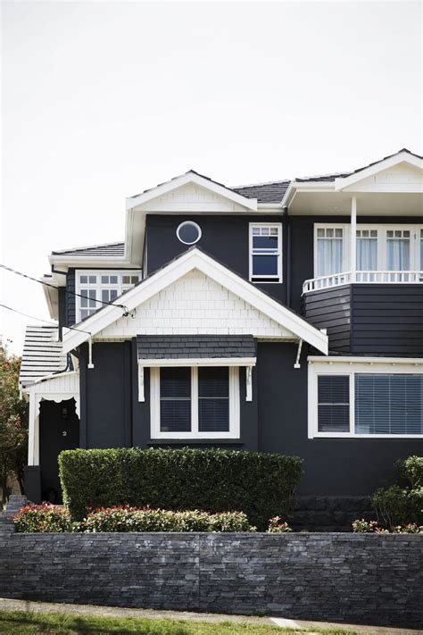 Need a fast exterior painting quote? White trim on black exterior | Home Beautiful Magazine Australia | Black house exterior, House ...