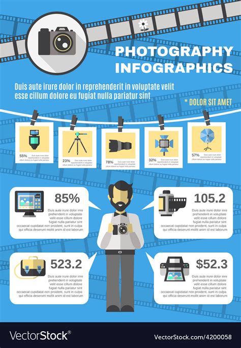 Photography Infographics Set Royalty Free Vector Image