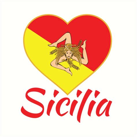 "Flag of Sicily - Sicilian Trinacria " Art Prints by ...