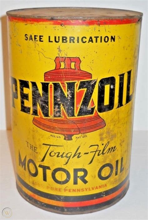 Vintage Pennzoil Rare 5 Quart Motor Oil Can With Airplane And Wise Owl
