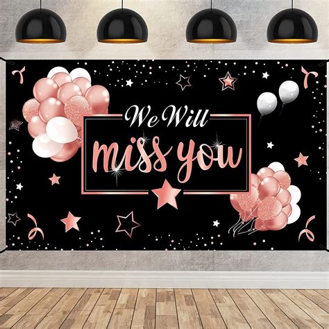 Buy Going Away Party Decorations We Will Miss You Banner Backdrop Rose