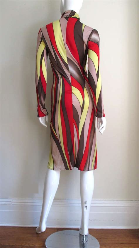 Gianni Versace Pattern Silk Knit Dress At 1stdibs