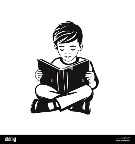 Reading Boy Silhouette Boy Reading A Book Black Icon On White
